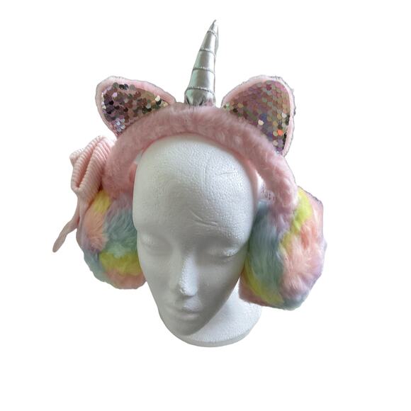 Earmuffs‎ and Glove Set Unicorn by Curls and Pearls Couture OS *NWT - Picture 1 of 5